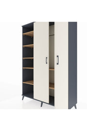 Hyperion Dolap 7 Raflı 2 Kapaklı Tek Askılı 132x44x195 Antrasit-Aytaşı/Çam