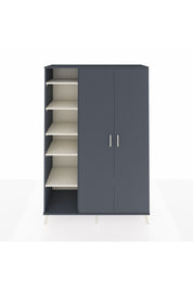 Hyperion Dolap 7 Raflı 2 Kapaklı Tek Askılı 132x44x195 Antrasit-Antrasit/Aytaşı