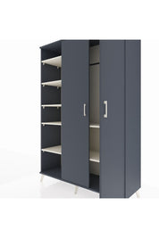 Hyperion Dolap 7 Raflı 2 Kapaklı Tek Askılı 132x44x195 Antrasit-Antrasit/Aytaşı