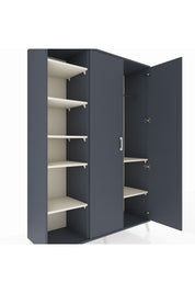 Hyperion Dolap 7 Raflı 2 Kapaklı Tek Askılı 132x44x195 Antrasit-Antrasit/Aytaşı