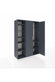 Hyperion Dolap 7 Raflı 2 Kapaklı Tek Askılı 132x44x195 Antrasit-Antrasit/Antrasit