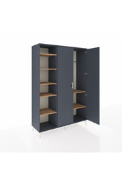 Hyperion Dolap 7 Raflı 2 Kapaklı Tek Askılı 132x44x195 Antrasit-Antrasit/Çam