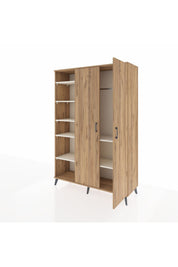 Hyperion Dolap 7 Raflı 2 Kapaklı Tek Askılı 132x44x195 Çam-Çam/Aytaşı