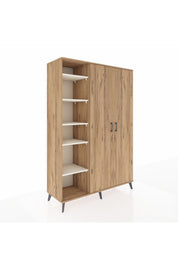 Hyperion Dolap 7 Raflı 2 Kapaklı Tek Askılı 132x44x195 Çam-Çam/Aytaşı