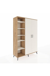 Hyperion Dolap 7 Raflı 2 Kapaklı Tek Askılı 132x44x195 Çam-Aytaşı/Aytaşı