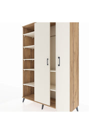 Hyperion Dolap 7 Raflı 2 Kapaklı Tek Askılı 132x44x195 Çam-Aytaşı/Aytaşı