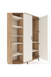 Hyperion Dolap 7 Raflı 2 Kapaklı Tek Askılı 132x44x195 Çam-Aytaşı/Aytaşı