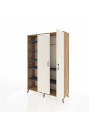 Hyperion Dolap 7 Raflı 2 Kapaklı Tek Askılı 132x44x195 Çam-Aytaşı/Antrasit