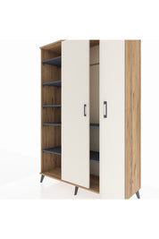 Hyperion Dolap 7 Raflı 2 Kapaklı Tek Askılı 132x44x195 Çam-Aytaşı/Antrasit