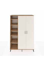 Hyperion Dolap 7 Raflı 2 Kapaklı Tek Askılı 132x44x195 Çam-Aytaşı/Çam