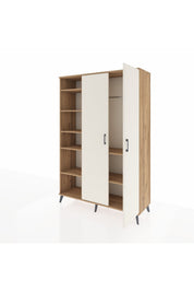 Hyperion Dolap 7 Raflı 2 Kapaklı Tek Askılı 132x44x195 Çam-Aytaşı/Çam