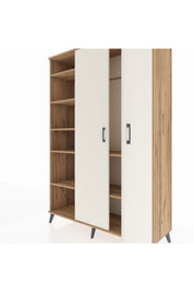 Hyperion Dolap 7 Raflı 2 Kapaklı Tek Askılı 132x44x195 Çam-Aytaşı/Çam