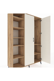 Hyperion Dolap 7 Raflı 2 Kapaklı Tek Askılı 132x44x195 Çam-Aytaşı/Çam