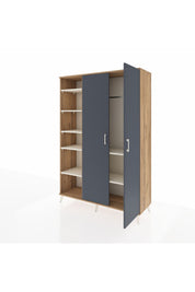 Hyperion Dolap 7 Raflı 2 Kapaklı Tek Askılı 132x44x195 Çam-Antrasit/Aytaşı