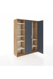 Hyperion Dolap 7 Raflı 2 Kapaklı Tek Askılı 132x44x195 Çam-Antrasit/Aytaşı