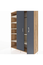 Hyperion Dolap 7 Raflı 2 Kapaklı Tek Askılı 132x44x195 Çam-Antrasit/Aytaşı