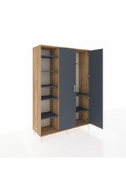 Hyperion Dolap 7 Raflı 2 Kapaklı Tek Askılı 132x44x195 Çam-Antrasit/Antrasit