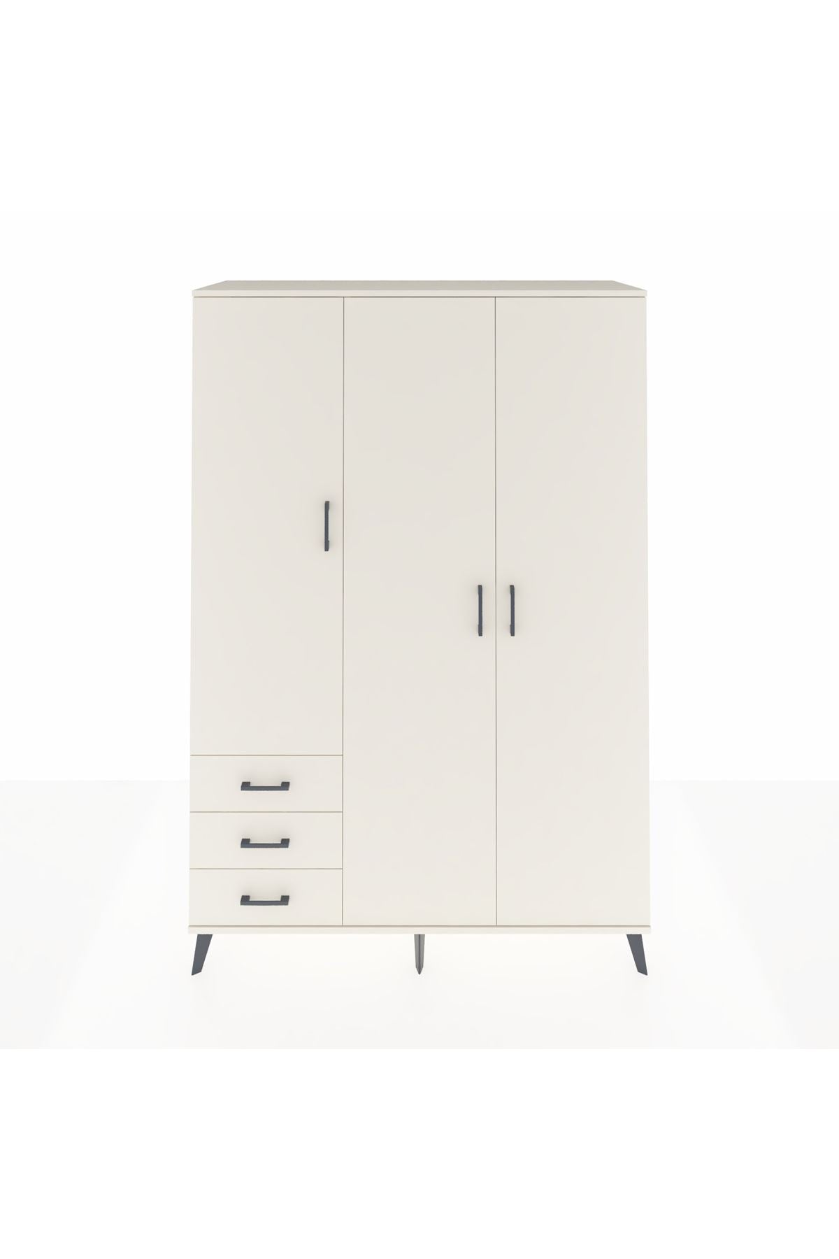 Hyperion Dolap 6 Raflı 3 Çekmeceli Tek Askılı 132x44x195 Aytaşı-Aytaşı/Aytaşı