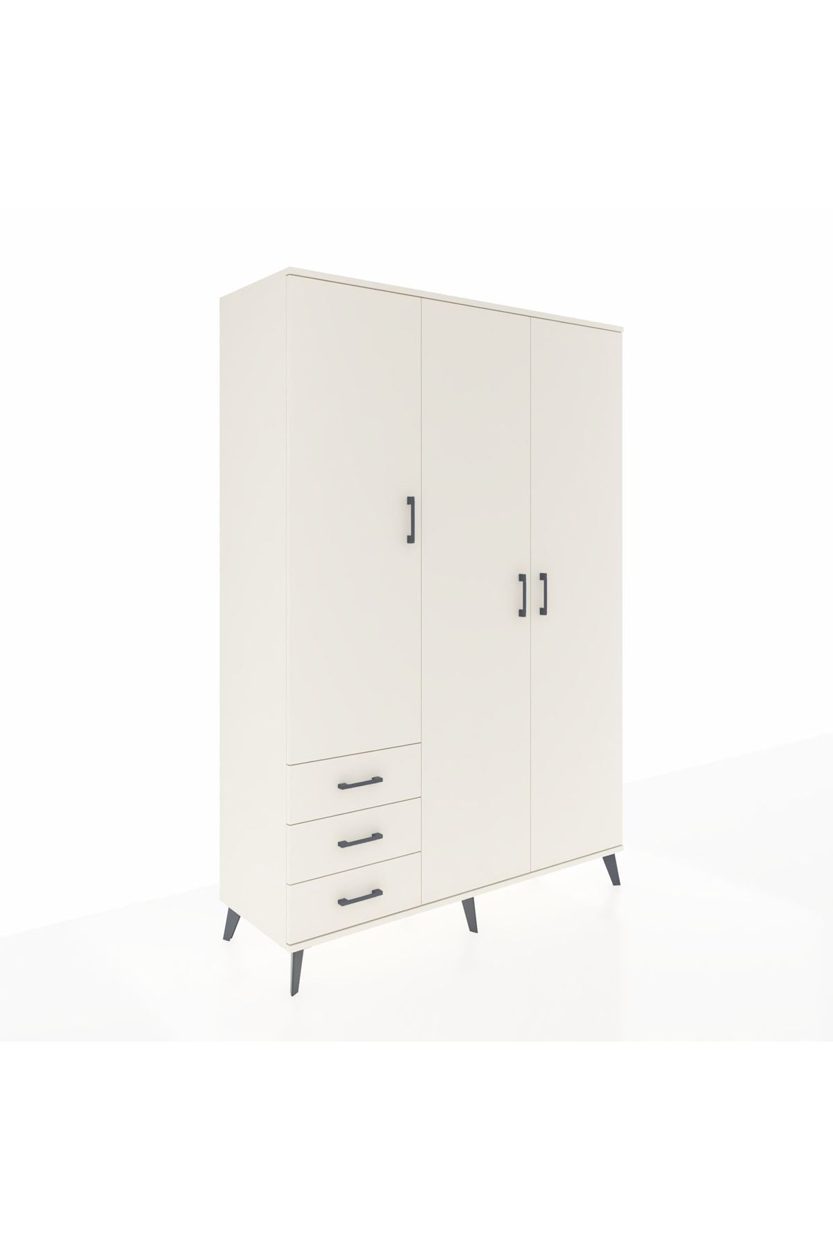 Hyperion Dolap 6 Raflı 3 Çekmeceli Tek Askılı 132x44x195 Aytaşı-Aytaşı/Aytaşı