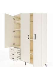 Hyperion Dolap 6 Raflı 3 Çekmeceli Tek Askılı 132x44x195 Aytaşı-Aytaşı/Aytaşı