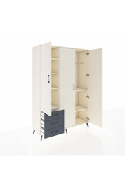 Hyperion Dolap 6 Raflı 3 Çekmeceli Tek Askılı 132x44x195 Aytaşı-Aytaşı/Antrasit