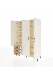 Hyperion Dolap 6 Raflı 3 Çekmeceli Tek Askılı 132x44x195 Aytaşı-Aytaşı/Çam