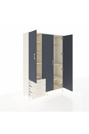 Hyperion Dolap 6 Raflı 3 Çekmeceli Tek Askılı 132x44x195 Aytaşı-Antrasit/Aytaşı