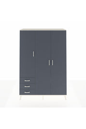 Hyperion Dolap 6 Raflı 3 Çekmeceli Tek Askılı 132x44x195 Aytaşı-Antrasit/Antrasit