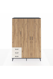 Hyperion Dolap 6 Raflı 3 Çekmeceli Tek Askılı 132x44x195 Antrasit-Çam/Aytaşı