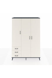 Hyperion Dolap 6 Raflı 3 Çekmeceli Tek Askılı 132x44x195 Antrasit-Aytaşı/Aytaşı