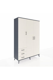 Hyperion Dolap 6 Raflı 3 Çekmeceli Tek Askılı 132x44x195 Antrasit-Aytaşı/Aytaşı