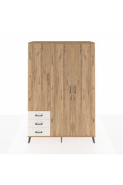 Hyperion Dolap 6 Raflı 3 Çekmeceli Tek Askılı 132x44x195 Çam-Çam/Aytaşı