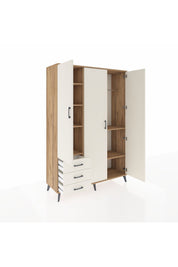 Hyperion Dolap 6 Raflı 3 Çekmeceli Tek Askılı 132x44x195 Çam-Aytaşı/Aytaşı