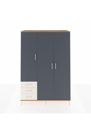 Hyperion Dolap 6 Raflı 3 Çekmeceli Tek Askılı 132x44x195 Çam-Antrasit/Aytaşı