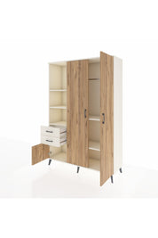 Hyperion Dolap 5 Raflı 2 Çekmeceli Tek Askılı 132x44x195 Aytaşı-Çam/Aytaşı