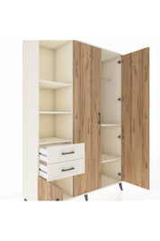 Hyperion Dolap 5 Raflı 2 Çekmeceli Tek Askılı 132x44x195 Aytaşı-Çam/Aytaşı