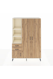 Hyperion Dolap 5 Raflı 2 Çekmeceli Tek Askılı 132x44x195 Aytaşı-Çam/Çam