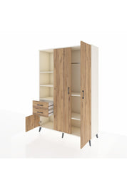 Hyperion Dolap 5 Raflı 2 Çekmeceli Tek Askılı 132x44x195 Aytaşı-Çam/Çam