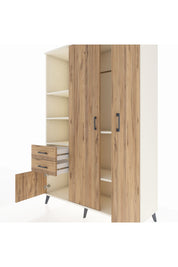 Hyperion Dolap 5 Raflı 2 Çekmeceli Tek Askılı 132x44x195 Aytaşı-Çam/Çam