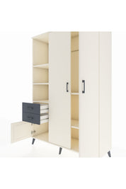 Hyperion Dolap 5 Raflı 2 Çekmeceli Tek Askılı 132x44x195 Aytaşı-Aytaşı/Antrasit