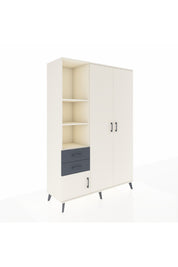 Hyperion Dolap 5 Raflı 2 Çekmeceli Tek Askılı 132x44x195 Aytaşı-Aytaşı/Antrasit