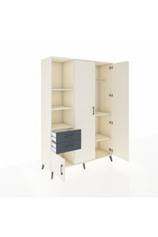 Hyperion Dolap 5 Raflı 2 Çekmeceli Tek Askılı 132x44x195 Aytaşı-Aytaşı/Antrasit