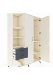 Hyperion Dolap 5 Raflı 2 Çekmeceli Tek Askılı 132x44x195 Aytaşı-Aytaşı/Antrasit