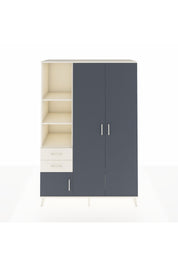 Hyperion Dolap 5 Raflı 2 Çekmeceli Tek Askılı 132x44x195 Aytaşı-Antrasit/Aytaşı