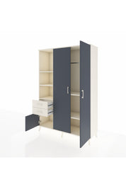 Hyperion Dolap 5 Raflı 2 Çekmeceli Tek Askılı 132x44x195 Aytaşı-Antrasit/Aytaşı