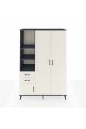 Hyperion Dolap 5 Raflı 2 Çekmeceli Tek Askılı 132x44x195 Antrasit-Aytaşı/Aytaşı