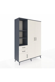 Hyperion Dolap 5 Raflı 2 Çekmeceli Tek Askılı 132x44x195 Antrasit-Aytaşı/Aytaşı