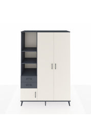 Hyperion Dolap 5 Raflı 2 Çekmeceli Tek Askılı 132x44x195 Antrasit-Aytaşı/Antrasit