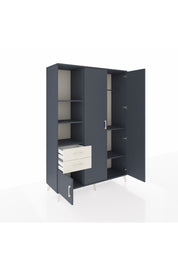 Hyperion Dolap 5 Raflı 2 Çekmeceli Tek Askılı 132x44x195 Antrasit-Antrasit/Aytaşı