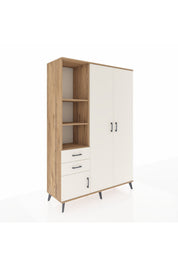 Hyperion Dolap 5 Raflı 2 Çekmeceli Tek Askılı 132x44x195 Çam-Aytaşı/Aytaşı
